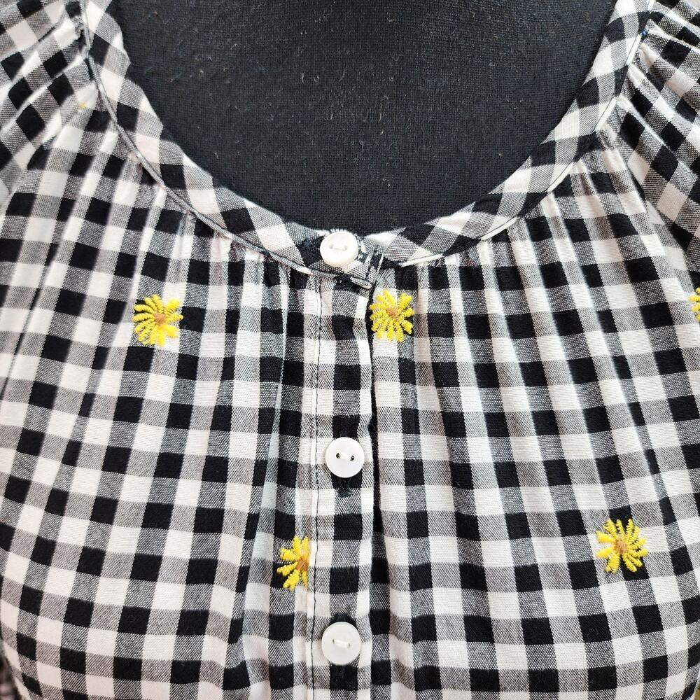 Old Navy Gingham Midi Dress Women’s Small Black White Daisy Cottagecore Country - Picture 5 of 16